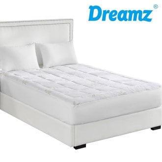 Bamboo Pillowtop Mattress Topper Protector Cool Cover Single