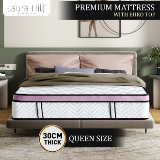 Laura Hill Euro Top Spring Pocket Mattress Queen - 30cm
