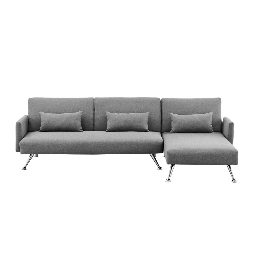 Mia 3Seater Corner Sofa Bed with Chaise Lounge & Pillows by Sarantino
