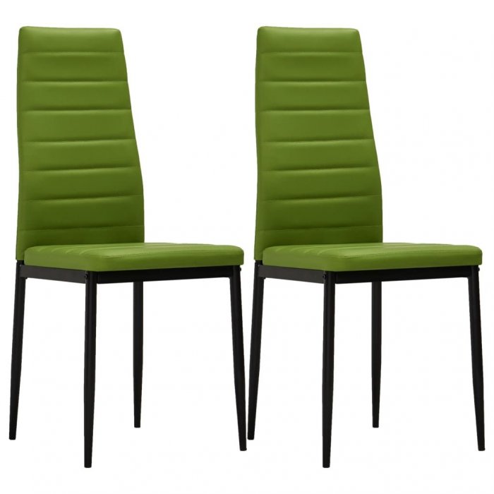 Dining Chairs 2 Pcs Lime Green Faux Leather, Lime Green Leather Chair