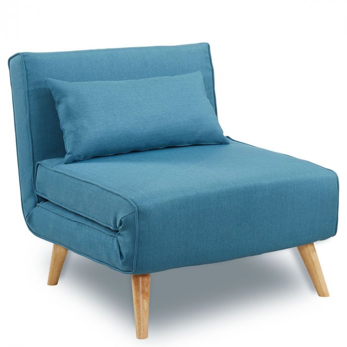 Siena Faux Linen Single Sofa Bed Chair, Single Sofa Chair Bed Australia