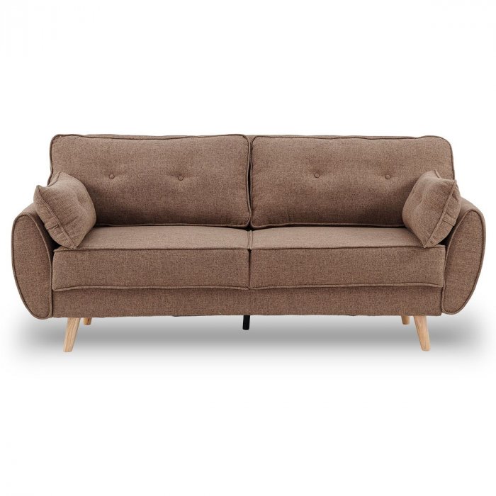 Elle On Tufted Fabric Sofa Bed With Cushions By Sarantino Brown Elle On Tufted Fabric Sofa Bed With, Brown Fabric Sofa Bed