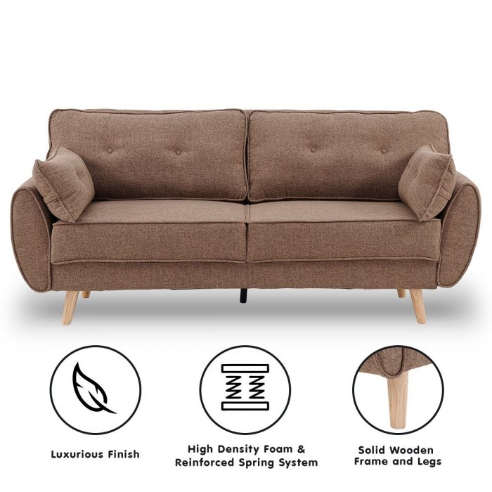 Elle On Tufted Fabric Sofa Bed With, Tan Leather Sofa Bed Australia