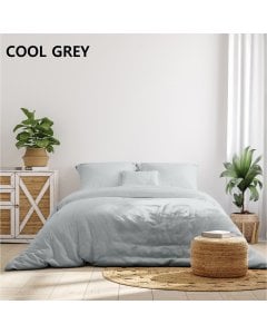 1000TC Hotel Grade Bamboo Cotton  Pillowcases Set King - Cool Grey