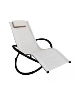 Zero Gravity Portable Foldable Rocking Chair Recliner Lounge - Sand
