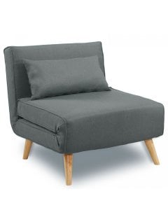 Siena Faux Linen Single Sofa Bed Chair by Sarantino - Dark Grey