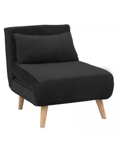 Siena Faux Velvet Single Sofa Bed Chair by Sarantino - Black