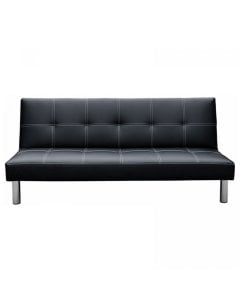 Liv 3-Seater Tufted Faux Leather Sofa Bed by Sarantino - Black
