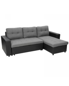 Shea Modern Pull-out Sofa Bed with Chaise by Sarantino - Black Grey