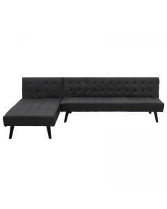 Alice Faux Leather Modular Sofa Bed with Chaise Lounge by Sarantino - Black