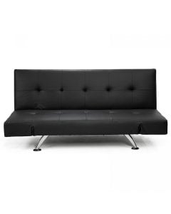 Audrey Faux Leather Sofa Bed with Adjustable Armrests by Sarantino - Black