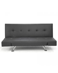 Audrey Faux Leather Sofa Bed with Adjustable Armrests by Sarantino - Grey