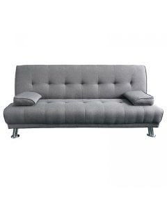 Jolie 3-Seater Linen Futon Sofa Bed with Pillows by Sarantino - Light Grey