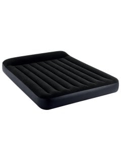 Intex Dura-Beam Classic Inflatable Queen Airbed Mattress with Pillow Rest Black