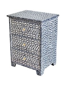 Santa Fe Shell Inlay Side Table Handcrafted Bedside Desk