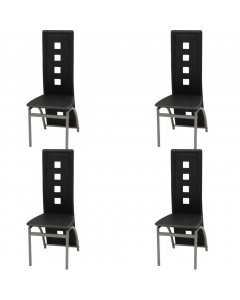 Dining Chairs 4 Pcs Faux Leather Black