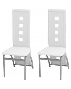Dining Chairs 2 Pcs  Faux Leather White
