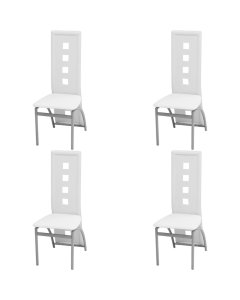 Dining Chairs 4 Pcs Faux Leather White