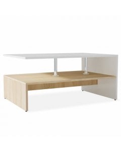 Coffee Table Chipboard 90x59x42 Cm Oak And White