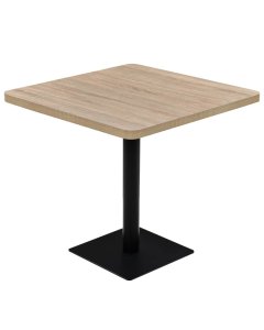 Bistro Table Mdf And Steel Square 80x80x75 Cm Oak Colour