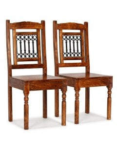 Dining Chairs 2 Pcs Solid Wood With Sheesham Finish Classic