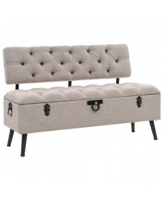 Storage Bench With Backrest 121x53x78 Cm Fabric