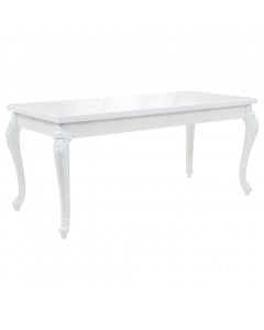 Dining Table 179x89x81 Cm High Gloss White