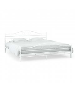 Bed Frame White Metal Steel frame153x203 Cm - Queen