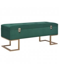 Bench With Storage Compartment 105 Cm Green Velvet