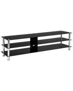 Tv Stand Black 150x40x40 Cm Tempered Glass