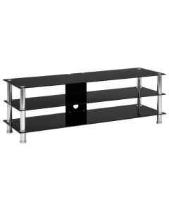 Tv Stand Black 120x40x40 Cm Tempered Glass