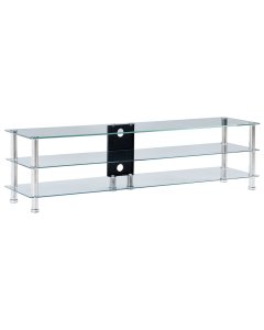 Tv Stand Transparent 150x40x40 Cm Tempered Glass