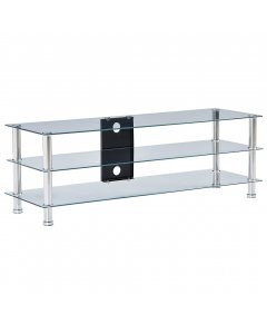 Tv Stand Transparent 120x40x40 Cm Tempered Glass