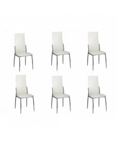 Dining Chairs 6 Pcs White Faux Leather