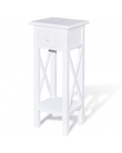Side Table With Drawer White