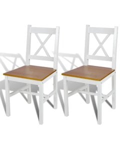 Pinewood Dining Chairs 2 Pcs White