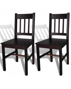 Dining Chairs 2 Pcs Dark Brown Pinewood