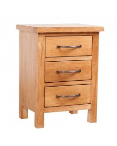 Nightstand With 3 Drawers 40x30x54 Cm Solid Oak Wood