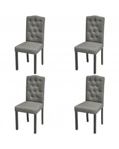 Dining Chairs 4 Pcs Light Grey Fabric