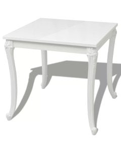 Dining Table 80x80x76 Cm High Gloss White