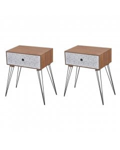 Nightstands With Drawer 2 Pcs Brown