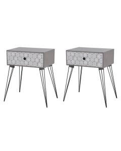 Nightstands With Drawer 2 Pcs Grey