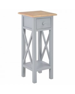 Side Table Grey 27x27x65.5 Cm Wood