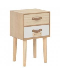 Bedside Cabinet With 2 Drawers 30x25x49.5 Cm Solid Pinewood