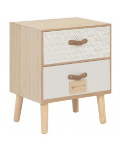 Bedside Cabinet With 2 Drawers 40x30x49.5 Cm Solid Pinewood