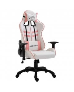 Gaming Office Chair Pink Faux Leather