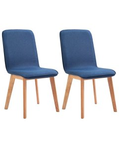 Dining Chairs 2 Pcs Blue Fabric