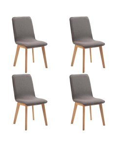 Dining Chairs 4 Pcs Taupe Fabric