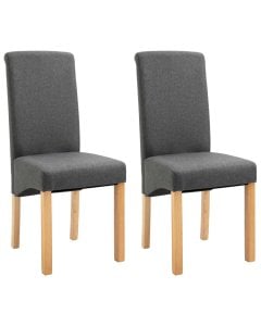 Dining Chairs 2 Pcs Grey Fabric