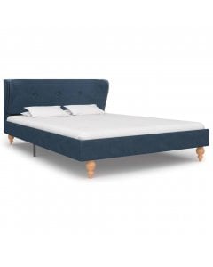 Bed Frame Blue Fabric 106x203 Cm  King Single